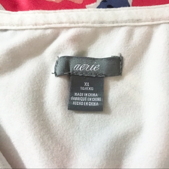 aerie Red Floral Print Track Workout Bomber Jacket - Picture 9 of 11